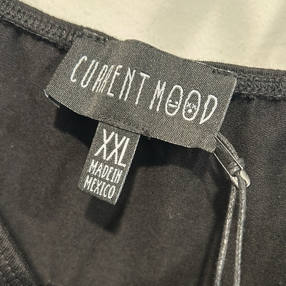 Current Mood Fairy / Dark Magic Black tier handkerchief hem cold shoulder mini - Picture 2 of 8